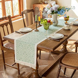 UWWGKK 14x48 Botanical Table Runner Waterproof Floral Vine Boho Tassels