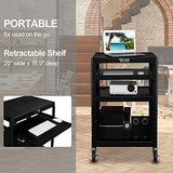 Cart for Video Projector Laptop Computer, Mobile Workstation Utility Media Cart for School Classroom Office