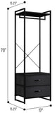 Sorbus Clothing Rack with Drawers - Clothes Stand Dresser - Wood Top, Steel Frame, & Fabric Drawers - Tall Closet Storage Organizer - Garment Rack for Hanging Shirts, Dresses, & Jackets