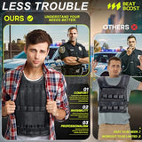 BeatBoost Weighted Vest Men 30 lb Adjustable Weighted Vest with Steel Plates Weights for Walking Strength Training Running Workout
