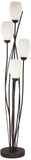 Franklin Iron Works Jareth Modern Industrial 73" Tall Tulip Floor Lamp with Smart Socket Ginger Black Metal 4-Light White Cased Glass Shades for Living Room Family Bedroom Office House Home