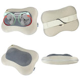 Zyllion Shiatsu Back and Neck Massager with Heat - 3D Electric Kneading Deep Tissue Massage Pillow for Muscle Pain Relief, Cream, ZMA-13