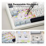EPOMAKER x Aula F75 Gasket Mechanical Keyboard, 75% Wireless Hot Swappable Gaming Keyboard with Five-Layer Padding&Knob, BT/2.4GHz/USB-C, RGB (Light Blue, LEOBOG Reaper Switch)
