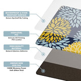 Kitchen Mats Set of 2 Cushioned Anti Fatigue Kitchen Rugs Non Slip Waterproof Kitchen Runner Memory Foam Floor Mat Comfort Standing Mat for Sink,Office,Laundry, Navy Yellow