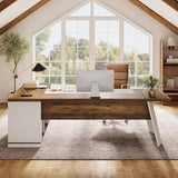 Tribesigns 78.7" L-Shaped Executive Desk, Modern Office Desk with 55.1" Storage Cabinet