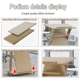 Portable Wooden Podium on Wheels – Lightweight EasytoUse Lectern for Conferences Reception Areas Speeches and Presentations – Quick Setup and Mobility