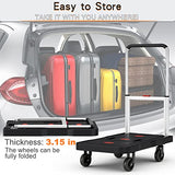 Adjustable Hand Truck Handle with 360 Degree Swivel Wheels for Garage Garden Home & Office Use