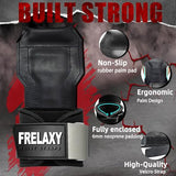 Frelaxy Lifting Wrist Straps, Rubber Weight Lifting Grips with Non-Slip Palm & Wrist Wraps Support for Deadlifts, Pull Ups, Rows, Heavy Powerlifting, Lat Pulldowns (Grey)