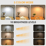 LED Desk Lamp with Clamp, Eye-Caring Clip on Lights for Home Office, 3 Modes 10 Brightness, Long Flexible Goose-Neck, Black