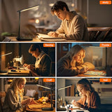 shinelife LED Desk Lamp for Office Home, Bright Desk Light with USB Charging Port, Adjustable Dimmable Desk Lamps 5 Modes, Black