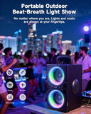 YIER Party Bluetooth Speaker:80W Peak Large Stereo Sound for Outdoor,Deep Bass,TWS,Loud with Lights,Portabe Wireless Big Speakers with Long Playtime,House,Projector,Movie
