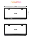 GNSZSN License Plate Frames - 2 Pack Matte Black Universal Aluminum Metal Car Tag Frame for Front and Rear Number Holder with Screws & Caps