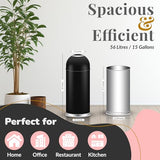 Max Manufacturing Large Commercial 75L/ 20 Gallon Trash Can - Premium Black Steel Open Top Trash Bin for Home, Office & Restaurant
