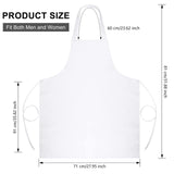 Foaincore 24 Pack Bib Aprons, Unisex Apron No Pocket Bulk Machine Washable Plain Aprons for Women Men Chef Kitchen Drawing (White)