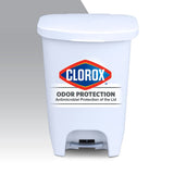 2 Pack | Plastic Kitchen Waste Bin | Hands Free with Step On Foot Pedal and Garbage Bag Rings, White
