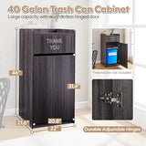 Trash Can Cabinet, Commercial Trash Cans 40 Gallon Wooden Trash Can and Garbage Receptacle with Tray Holder