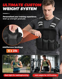 BAGAIL Adjustable Weighted Vest for Men 20-32lb, Comfortable U-Neck Rucking Vest with 6 Removable Weights, Storage Pocket and Reflective Strips for Strength Training
