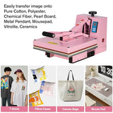 15x15 Manual Heat Press Machine, Fast Heating & 2000W Power