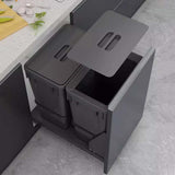 Under Sink Pull-Out Trash Can Kit - 60L Kitchen Recycling Bin with Soft-Close Slides, Space-Saving Waste Container for Cabinet Organization & Easy Access