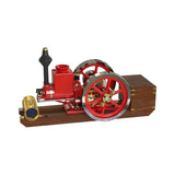 MechPuConToy Hit and Miss Engine Kit That Runs, HM-01 KIT Engine Model + Metal 4-SWheel Steering Flatbed Transport Cart + Accessory Triad + (CDI Igniter + Spark Plug) Kit