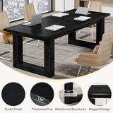 Tribesigns Conference Table, MoTribesigns Conference Table, Modern Meeting Table, 5 ft Wood Conference Room Tabledern Meeting Table, 5 ft Wood Conference Room Table, Large Rectangular Business Furniture Seminar for Boardroom (1, Black)
