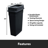 Zedfire 92 Gallon Slim Rectangular Mobile Recycle Station with Lid, Recycling Center 4-Stream (Drop Shot, Paper Slot, Bottle), Recycle Bins