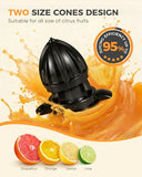 Amzpass Electric Orange Juicer, Citrus Juicer Squeezer with 2 Interchangeable Cones, 160W Electric Juicer Machine with Stainless Steel Body