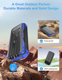 SOXONO Solar Charger Power Bank, PD 20W Fast Charging External Batter, 40000mAh Portable Phone Charger Built in 4 Cables with Dual Bright Flashlights for Camping, Hiking, and Outdoor Use (Blue)
