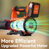 Leaf Blower Cordless with 2× 5.0Ah Batteries and Charger, 21V Electric, Lightweight Battery Powered Blowers for Lawn Care, Yard, Patio Cleaning