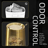 LEASYLIFE 8L/2.1GALbrass Garbage can with Swing lid，Brushed Nickel Gold Trash can,Matte Gold Trash can for Bathroom