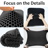 Egg Gel Seat Cushion, Breathable Gel Cushion Chair Pads with Non-Slip Cover for Home Office Car Wheelchair, Honeycomb Design Egg Seat Cushion As Seen On TV (Black)