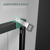 Glass Shower Door,Matte Black 56-60 inch W x 72 inch H Semi-Frameless Sliding Door,Bypass Bathroom Door with 1/4'' Clear Tempered Glass Panel,Stainless Steel Hardware Double Handles Framed
