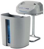 +1 SS7 Professional Small Office Strip Cut Shredder; Shreds up to 27 sheets of paper at a time, CDs, DVDs and credit cards; Carbon hardened cutting knives unaffected by staples and clips KOBRA