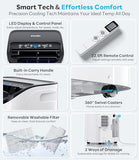14,000 BTU Portable Air Conditioner with WiFi & Remote Control, Cools Up to 700 Sq.Ft