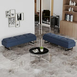 6-Seat Waiting Room Bench - 2Pcs Reception Chairs with Thickened Seat & Storage Space