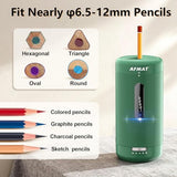 Electric Pencil Sharpener, Fully Automatic Pencil Sharpener, Auto in & Out, Rechargeable Hands
