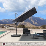 PURPLE LEAF 8' X 11' Left-right Tilt Patio Umbrella Outdoor Cantilever Swivel Rectangle Umbrella Aluminum Offset Umbrella with 360-degree Rotation for Garden Deck Pool Patio Light Grey