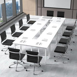 Okeysen Conference Room Table Set of 2, Modern Office Meeting Table, Rectangle Meeting Seminar Desk for Boardroom