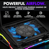 Tilted Nation Gaming Laptop Cooling Pad with USB Hub - Boost Performance, Stay Comfortable - RGB Laptop Cooler Stand with Adjustable Height & Fan Speed