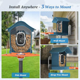 DOCOON Smart Bird Feeder with Camera, 2K HD AI Identify Birds Species, Bird Watching Camera with Solar Panel, Gift for Mom Dad Birdlovers