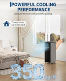 Garvee 8000 BTU Portable Air Conditioner, 3-in-1 Cooling, Dehumidifier & Fan for Rooms Up to 350 Sq. Ft. | Sleep Mode | Energy-Saving 24-Hr Timer | AC Unit w/Remote & Full Window Kit, Black Top, 115V