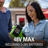 Greenworks 48V (2 x 24V) 15" Cordless String Trimmer, (2) 2.0Ah Batteries and Dual Port Charger Included