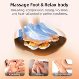 iKyoor [2026 Upgraded Shiatsu Foot Massager Machine with Heat & Vibration, Deep Rolling Kneading Air Compression for Gifts for Mom Dad, Up to Size 13 Multiple Modes