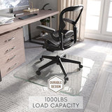 Tempered Glass Office Chair Mat for Carpet & Hardwood