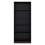 Tuhome Basic 71" H x 29" W Bookcase Display Cabinet with 5-Tier Open Display Shelves, Cabinet for Living Room or Bedroom, Wenge