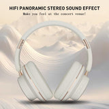 ABEAUROOSE Foldable Bluetooth Headphones with Hidden Mic, Portable Over-Ear Wireless Headphones for Cell Phone, PC, Laptop, Suitable for Music, School, Workouts, and Gaming (White)