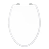 Gerber Soft-Close Elongated Toilet Seat with Two Button Quick-Release, Top-Mount Installation, Non-Slip Bumpers, and Cover, Heavy-Duty Plastic, White, GC550130