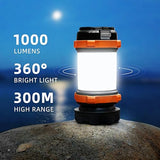 Camping Lantern Rechargeable , Alpswolf Camping Flashlight 4000 Capacity, 6 Modes, IPX4 Waterproof, Led Lantern Camping, Hiking, Outdoor Recreations, Orange 1 Pack