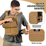 Adjustable Weighted Vest for Men Women – Tactical Vest for Rucking, HIIT & CrossFit, Fits 10x12 Plates, Exercise Vest for Strength Training, Weights Not Included