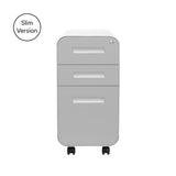 Laura Davidson Furniture Stockpile Slim 3-Drawer Mobile File Cabinet with Lock - Under Desk Metal Filing Cabinet, Legal/Letter File Folders, Wheels & Stationary Feet, Assembled
